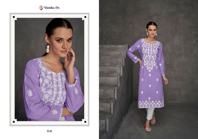 Rooh Vol 7 Vamika NX Fancy Rayon Lakhnawi Designer Kurti With Bottom Wholesale Online
